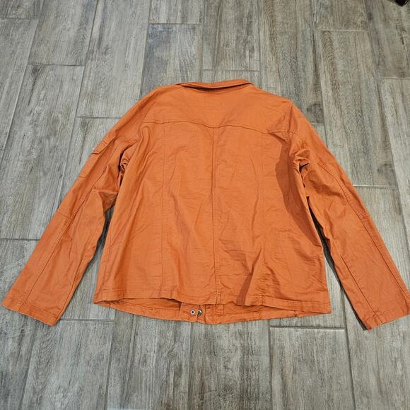 Thread and Supply Utility Jacket Women 1X Orange Lightweight Cargo Casual Fall - Picture 7 of 11
